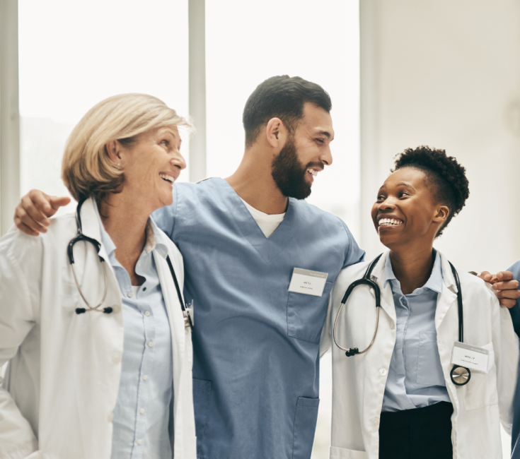 doctors embracing