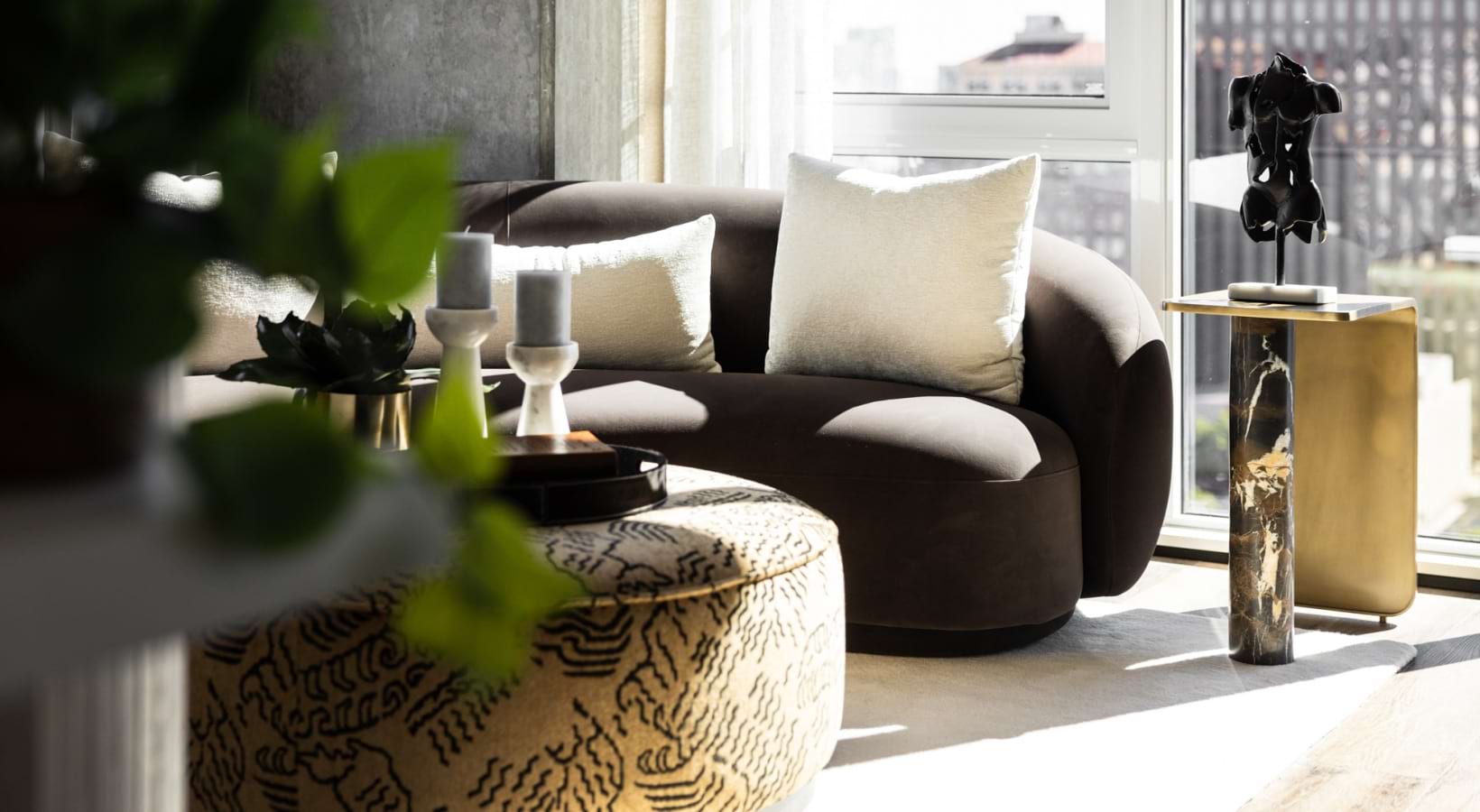 Living Room with floor to ceiling windows