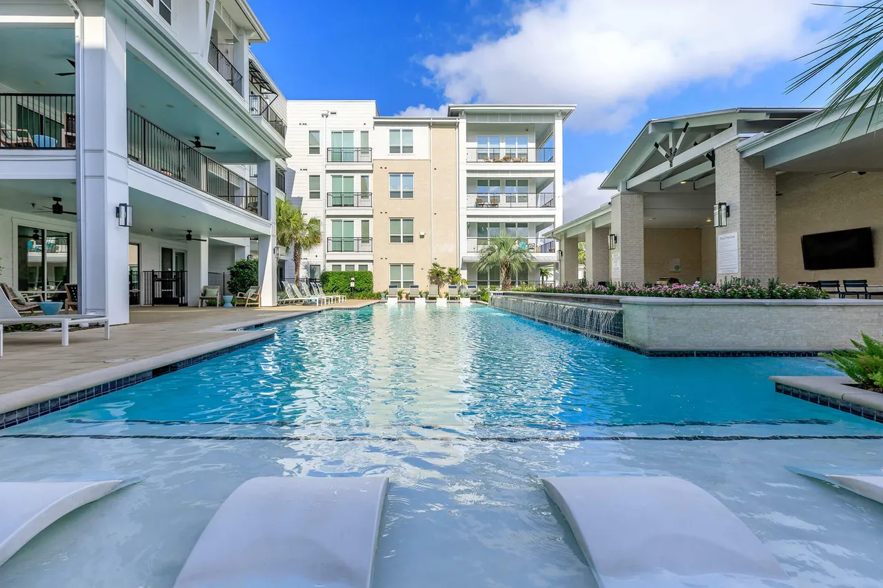 Resort-style Swimming Pool with Poolside Cabanas and Grilling Areas