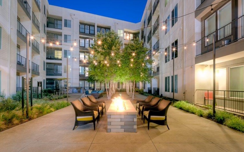Chairs around firepit