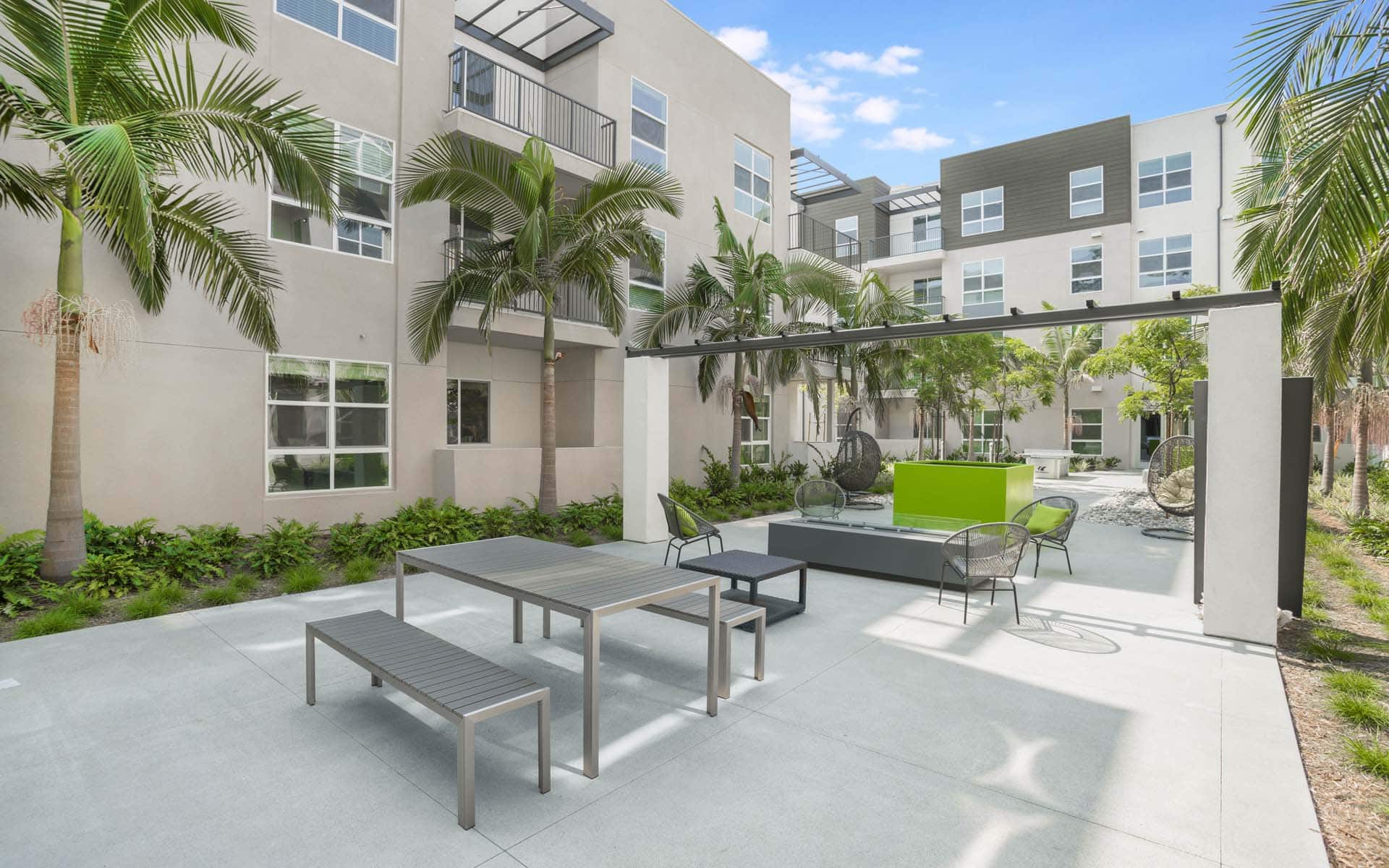 Outdoor seating area at Windsor Mission Valley, 5080 Camino Del Arroyo, San Diego, CA 92108