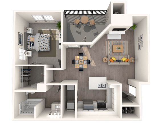 a floor plan of a 1 bedroom apartment