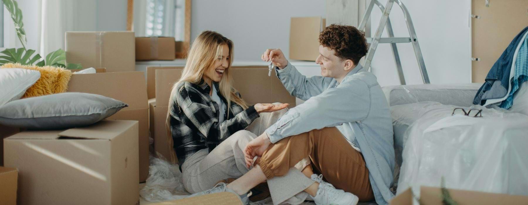 a man and a woman sitting on a couch