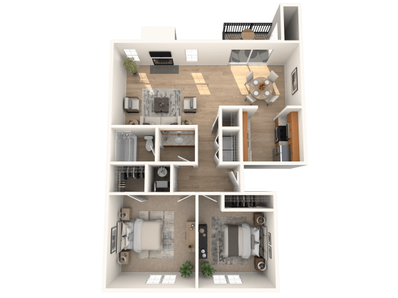 the bedroom floor plan of a 2100 sq ft apartment