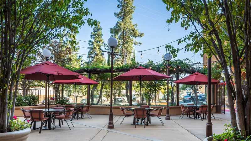 Outdoor courtyard dining area