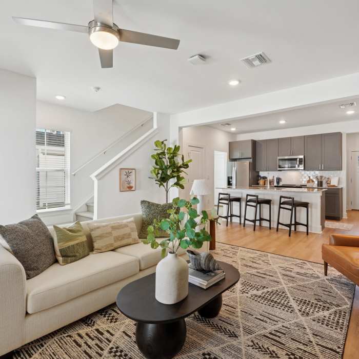 Spacious living area at The Maggie Towns in Jacksonville, Florida