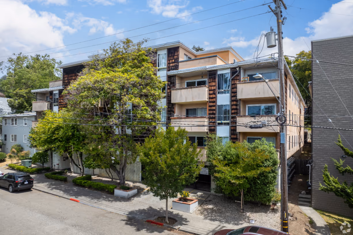 Exterior bird eye view of apartments