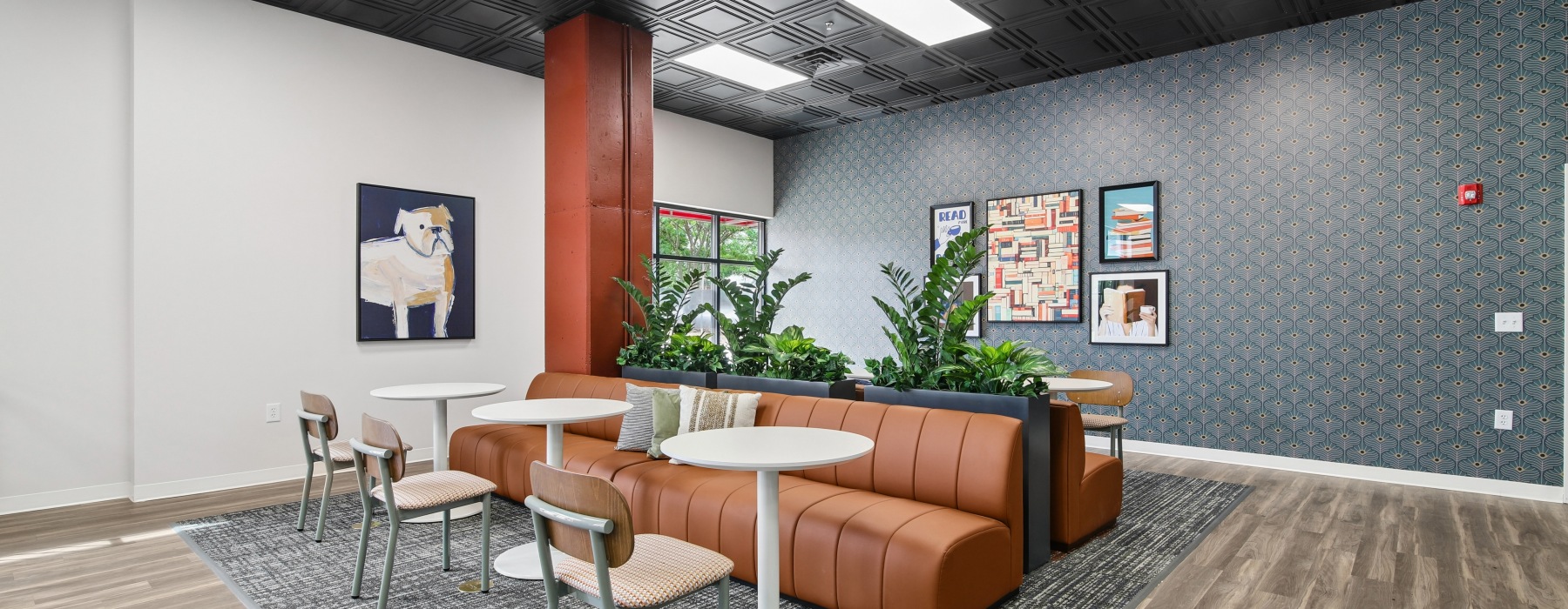 spacious study room with ample seating