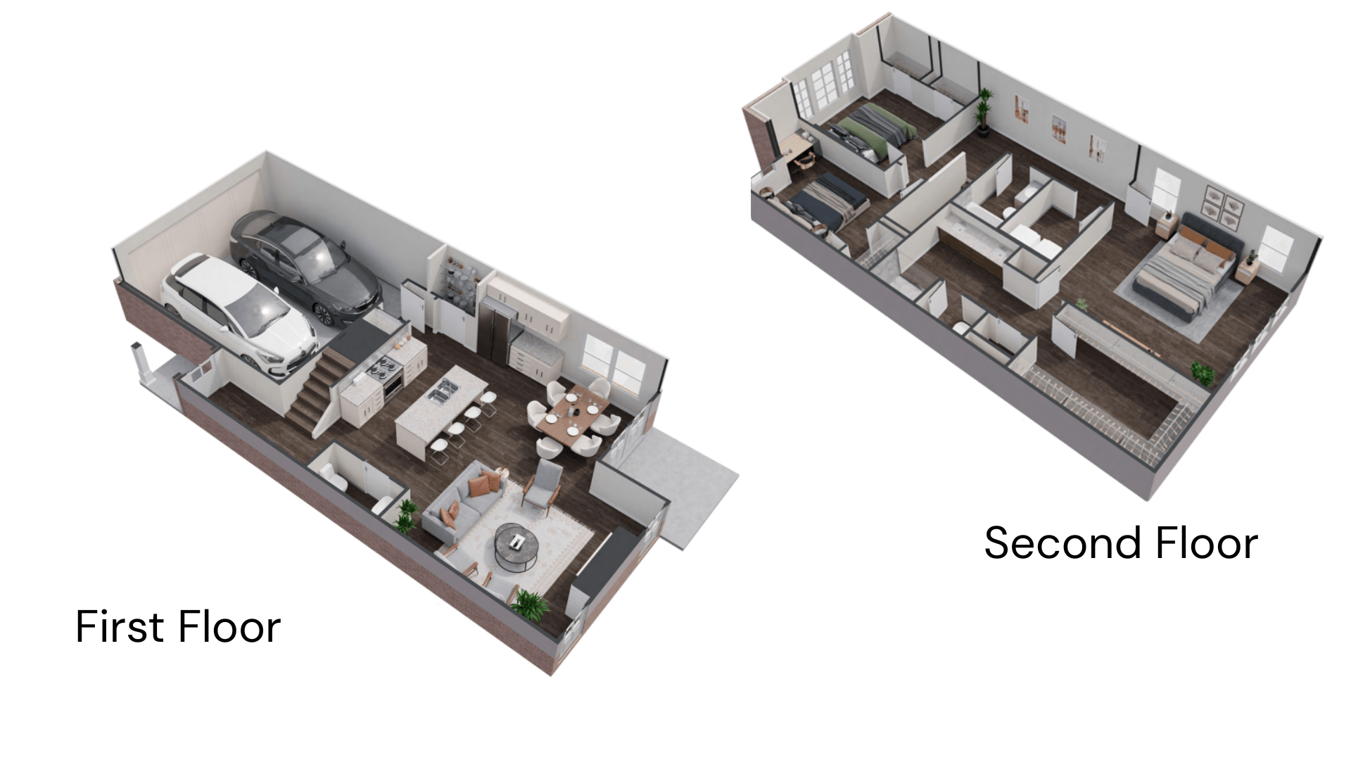 A diagram shows the layout of a two-story apartment.