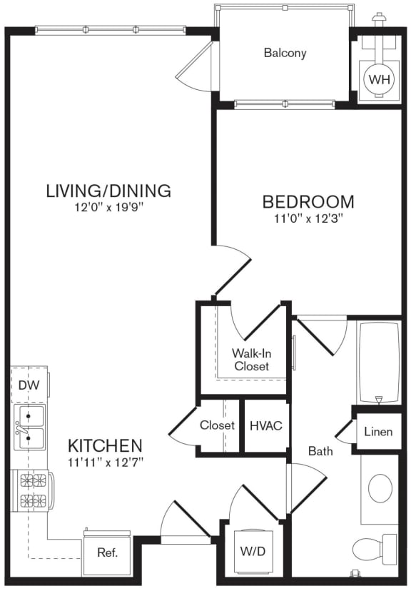 Azalea Floor Plan | 753 Sq. Ft. at Heights at Glen Mills, Glen Mills, PA