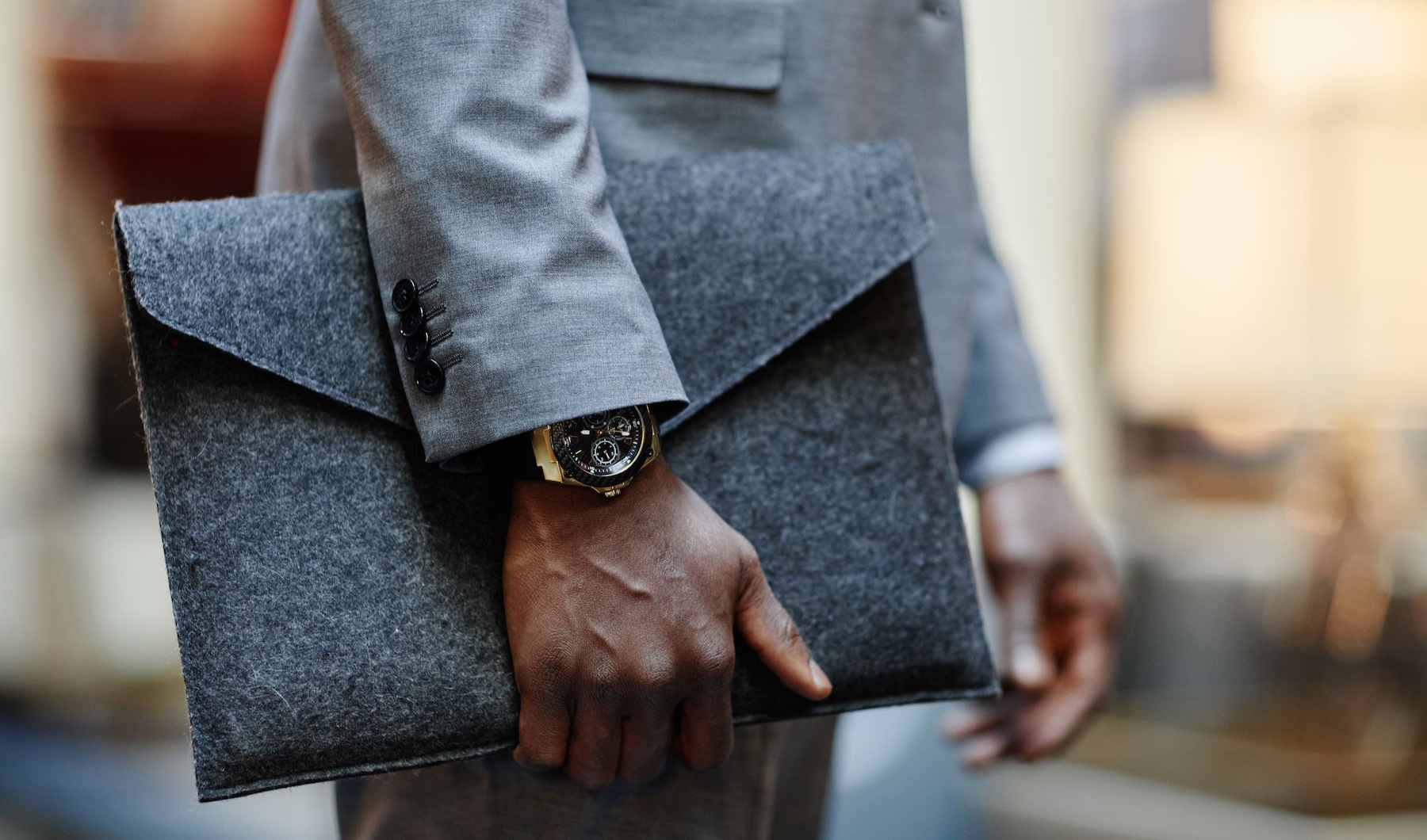 a man holding a briefcase