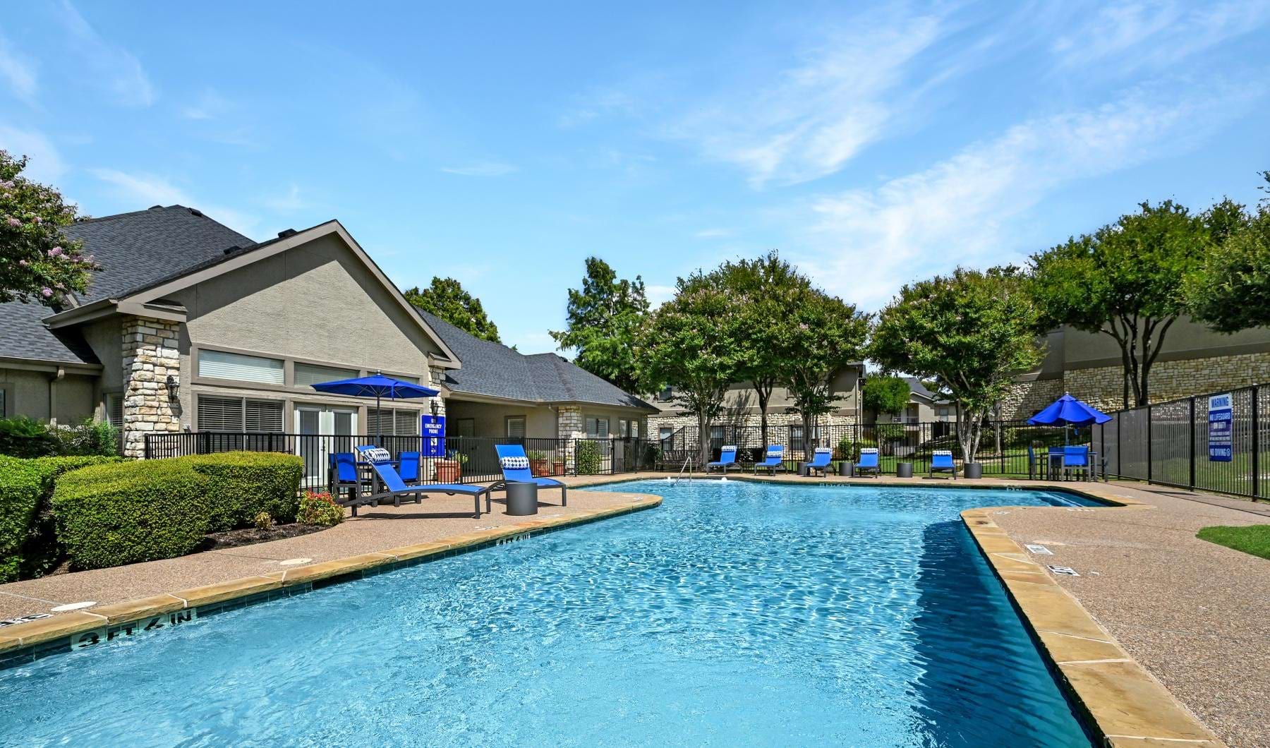 a swimming pool in a courtyard