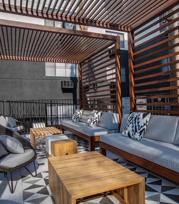 Newly Designed & Renovated Pool Deck with Swimming Pool, Hot Tub, Cabanas PLUS Grilling & Dining Area at Duet on Wilcox, California