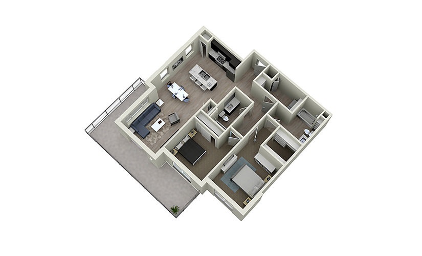 #2-520 - 2 bedroom floorplan layout with 2 bathrooms and 1252 square feet
