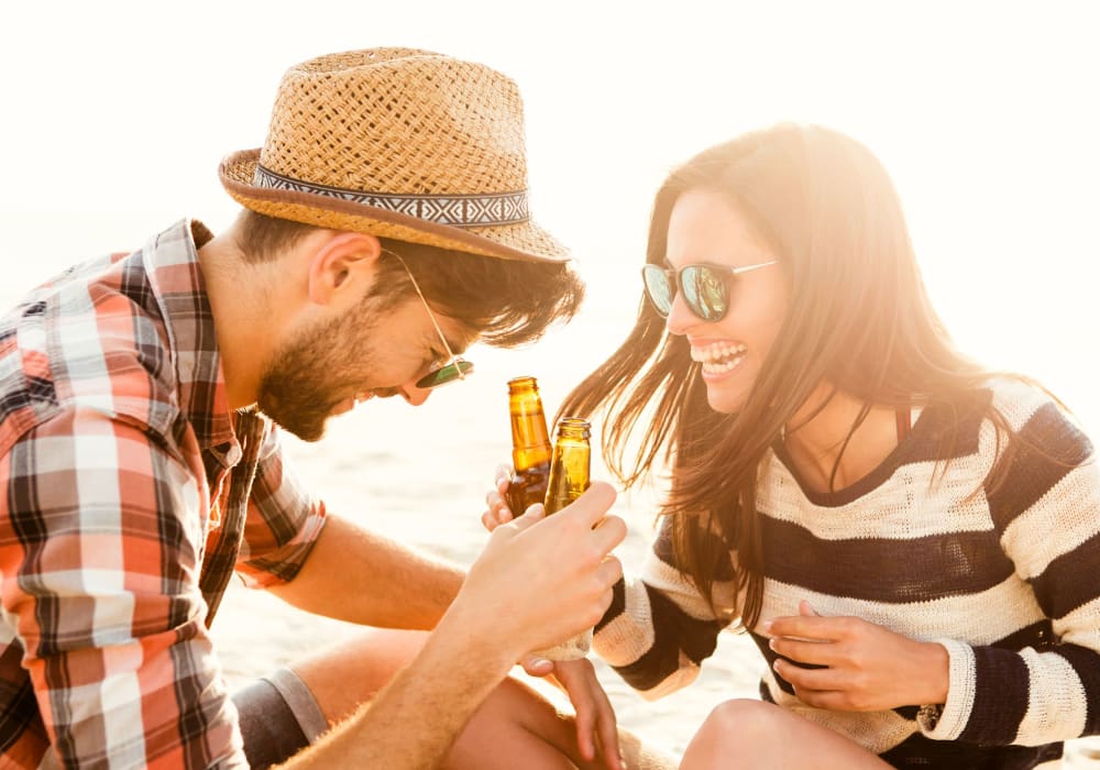 Residents enjoying some drinks near The Ralston at Belmont Hills in Belmont, California