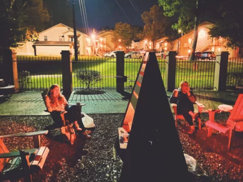 resident lounge with firepit