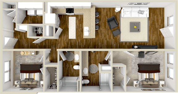 2Bed 2Bath_E at The Heights Apartments, AL 36104