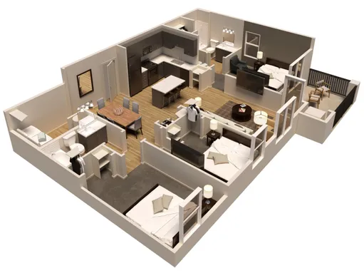 3 bedroom rendering
