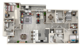 3 Bedroom, 3 Bathroom Penthouse B Floorplan