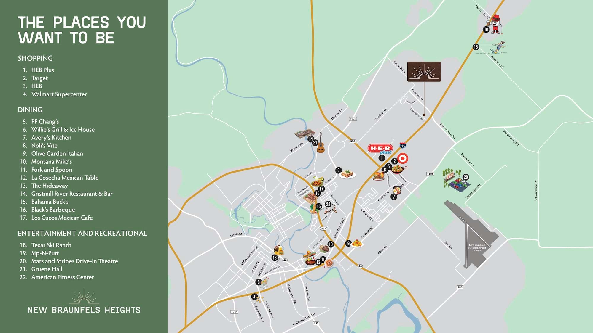 New Braunfels Heights Neighborhood Map