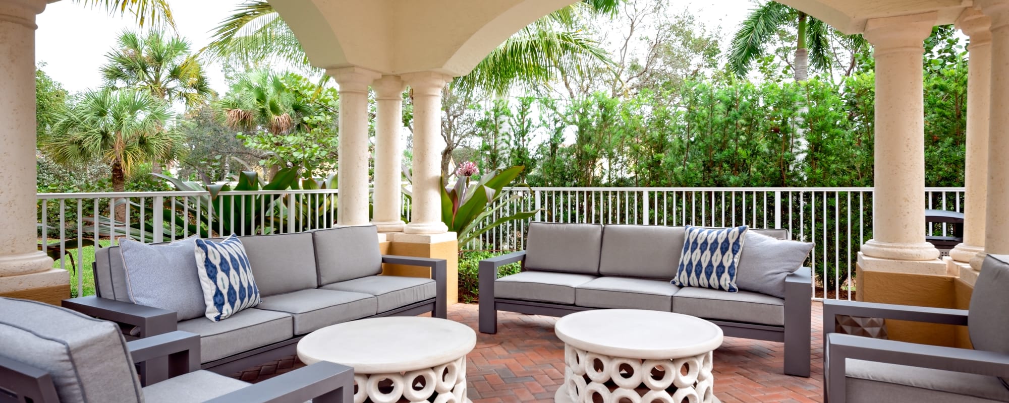 Outside patio at Riverwalk Pointe in Jupiter, FL