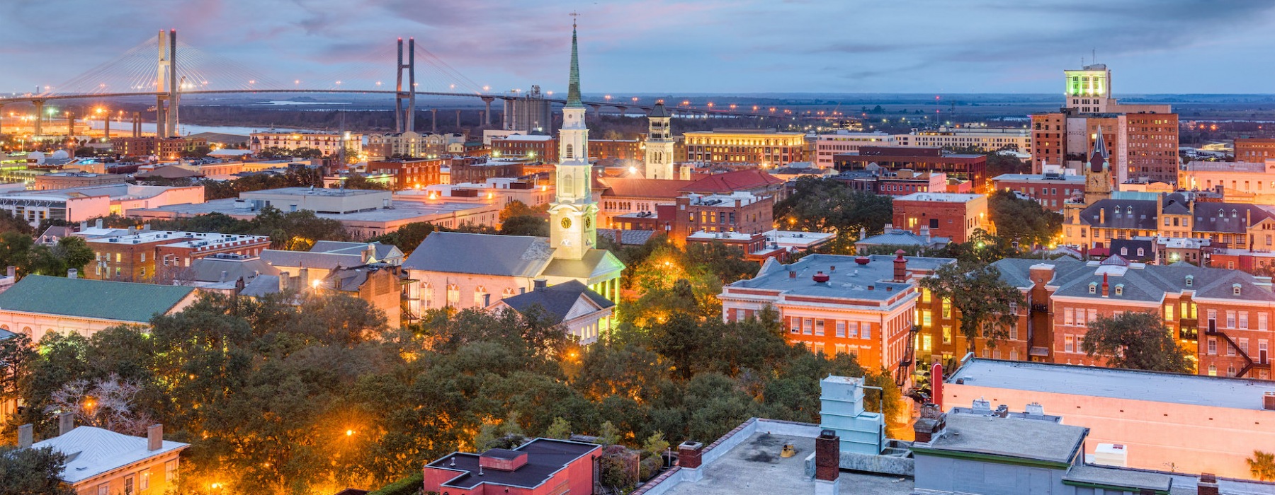 Aerial view of Savannah, GA