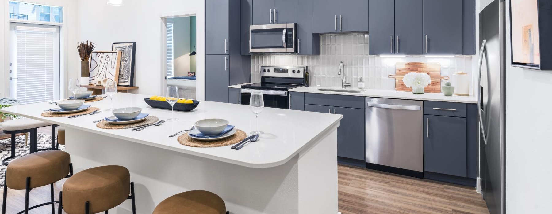 kitchen with an island