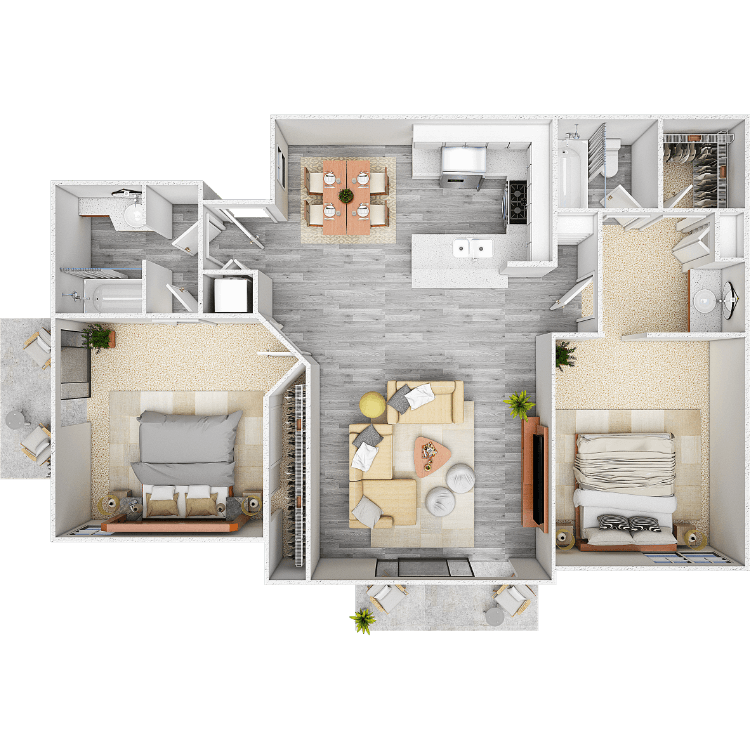 Model C 2 Bdrm - 2 Bath Thumbnail