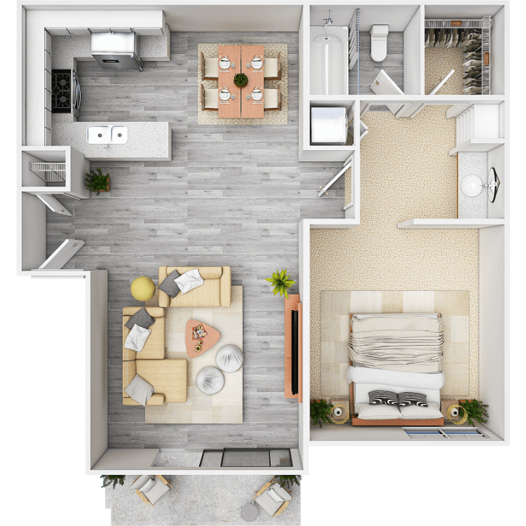 Model A 1 Bdrm - 1 Bath Thumbnail