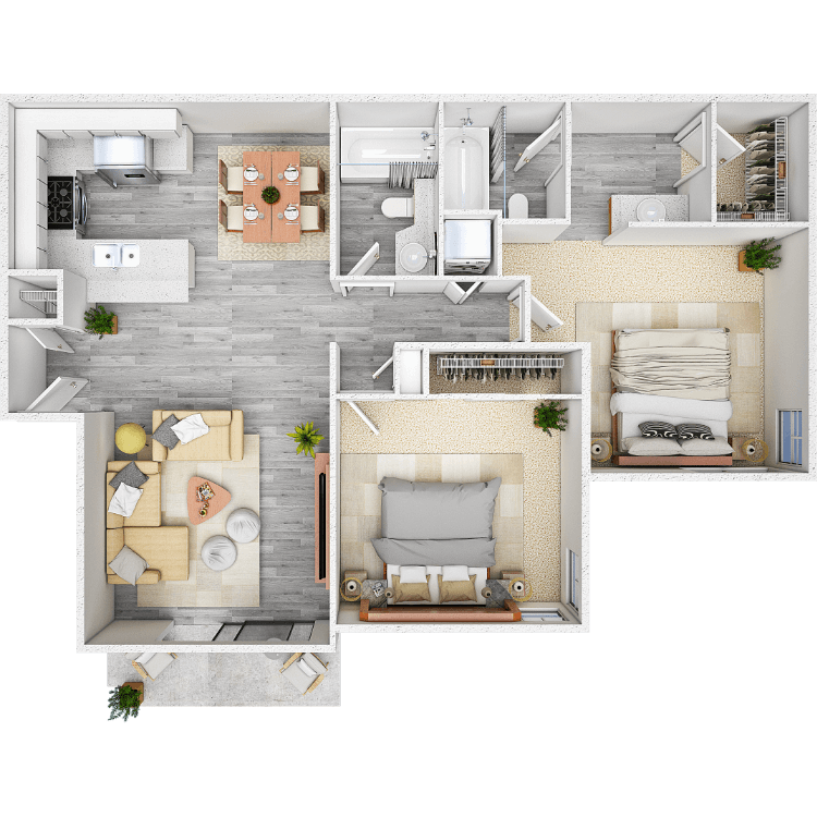 Model B 2 Bdrm - 2 Bath Thumbnail