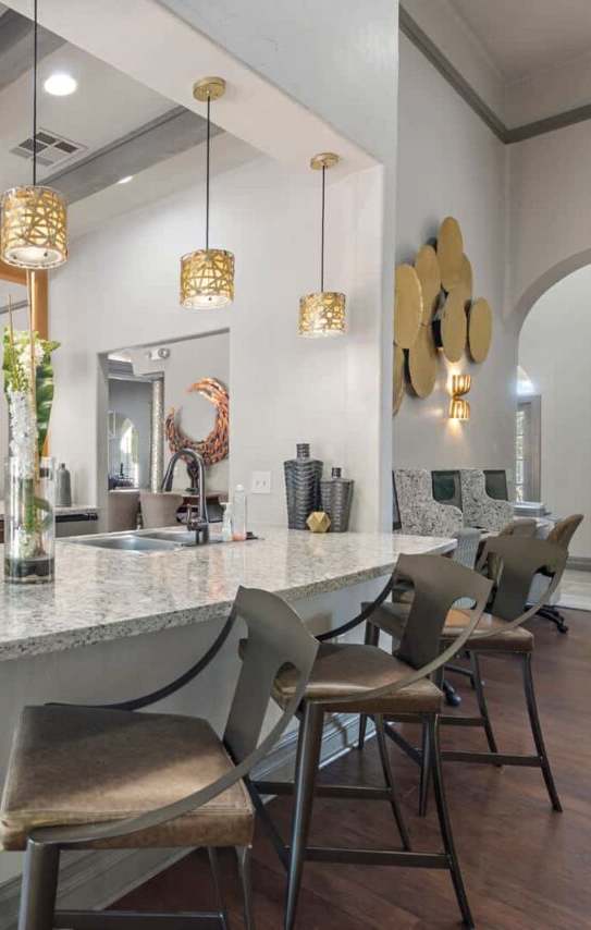 European-Style Kitchen With Breakfast Bar  at Reserve at Canyon Creek, San Antonio