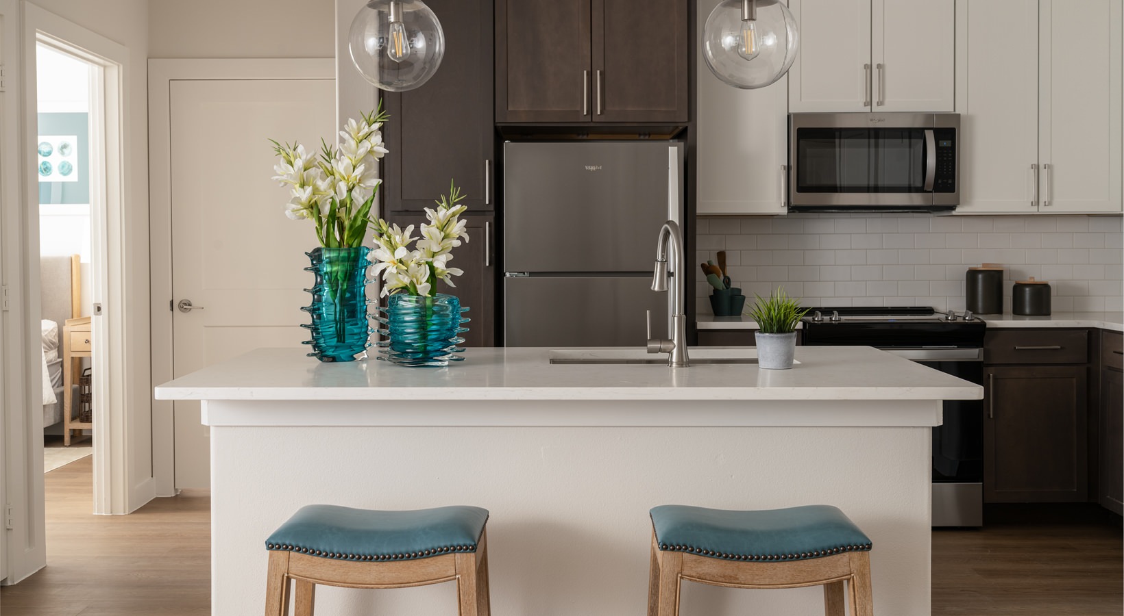 Well-lit kitchen with ample counter space