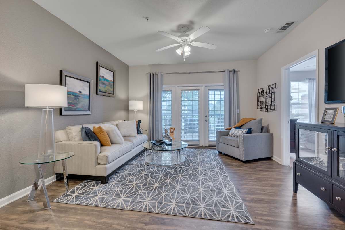 Living room at Kildaire Reserve Apartments, Cary, North Carolina