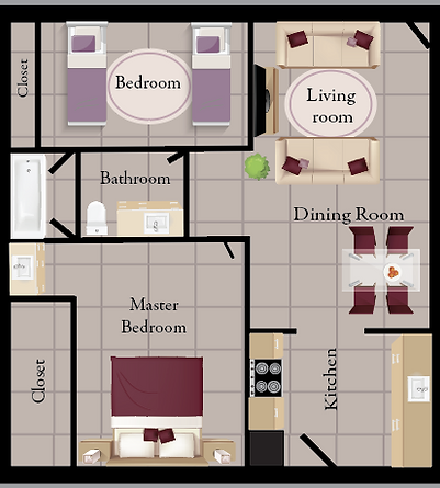 2 Bedroom 1 Bath 813 Sq. Ft..png