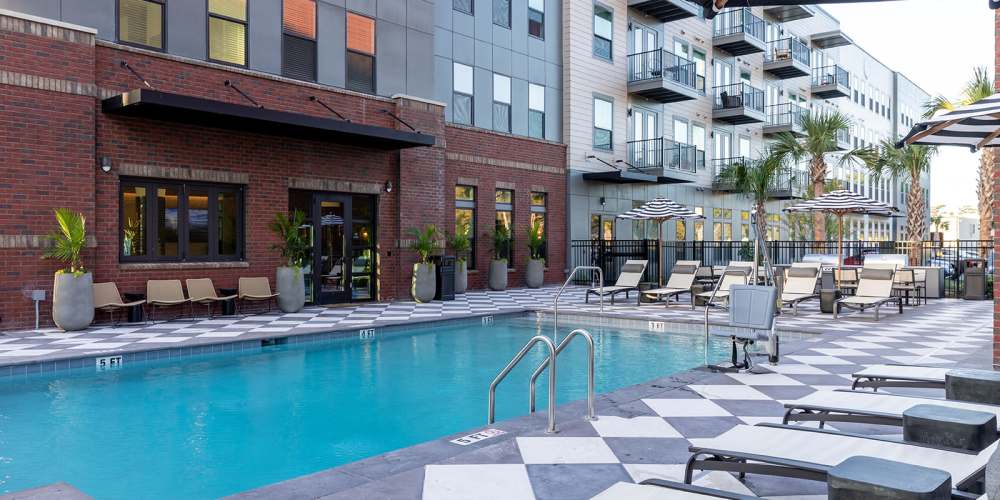 Resort-Style Swimming Pool with Sun Deck at The Assembly in North Charleston, South Carolina