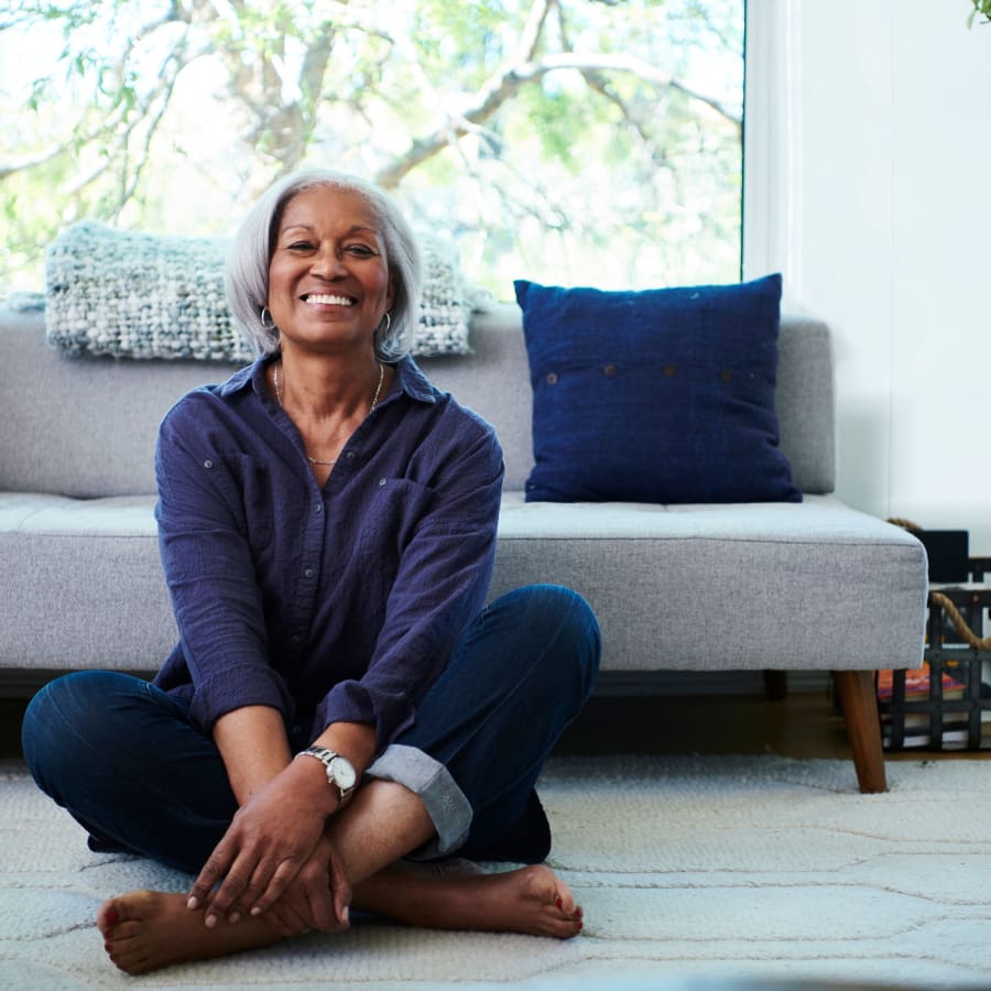 Resident sitting at home at Avion Point Seniors in Charlotte, North Carolina