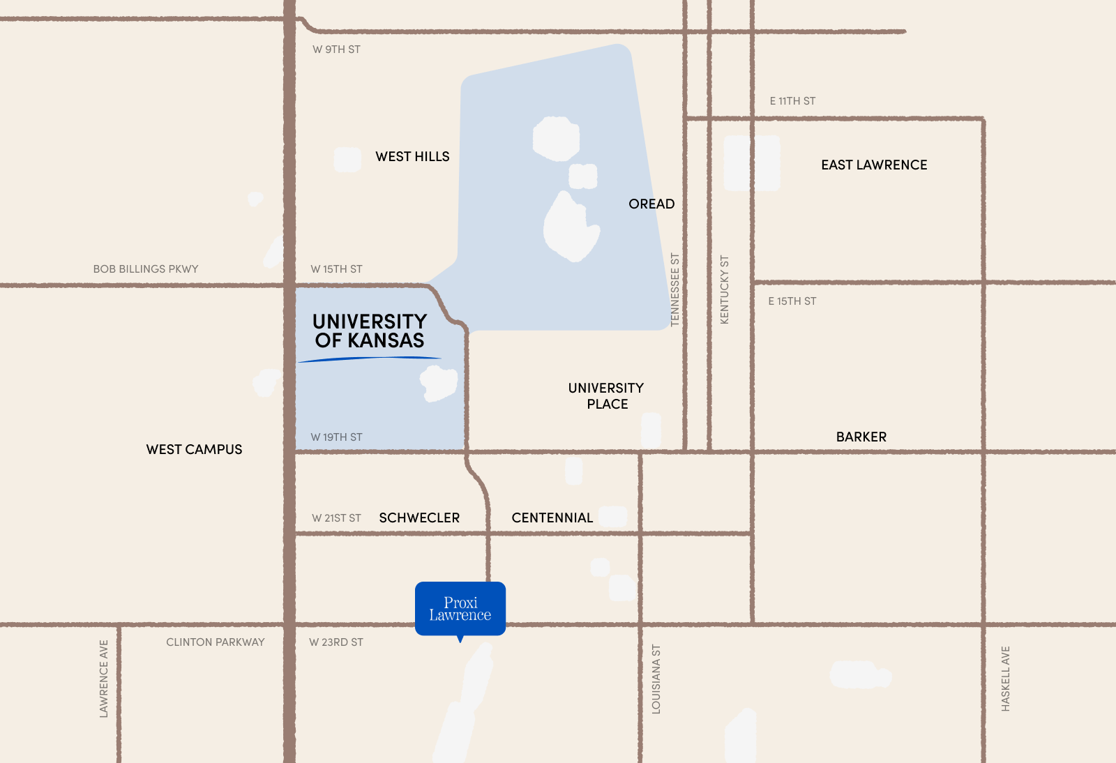 map of Lawrence