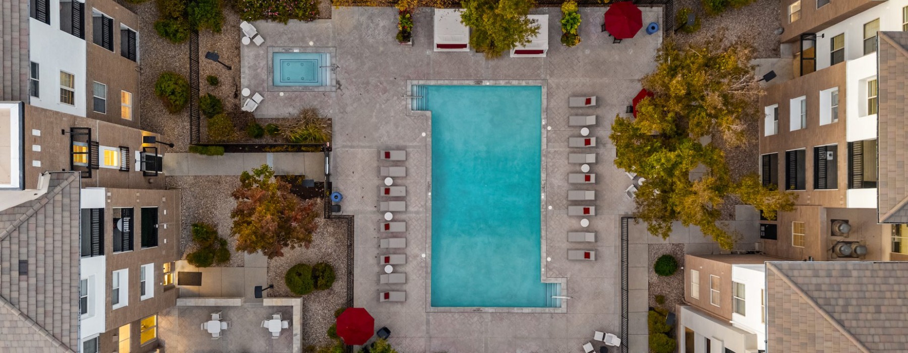 Birds eye shot of pool