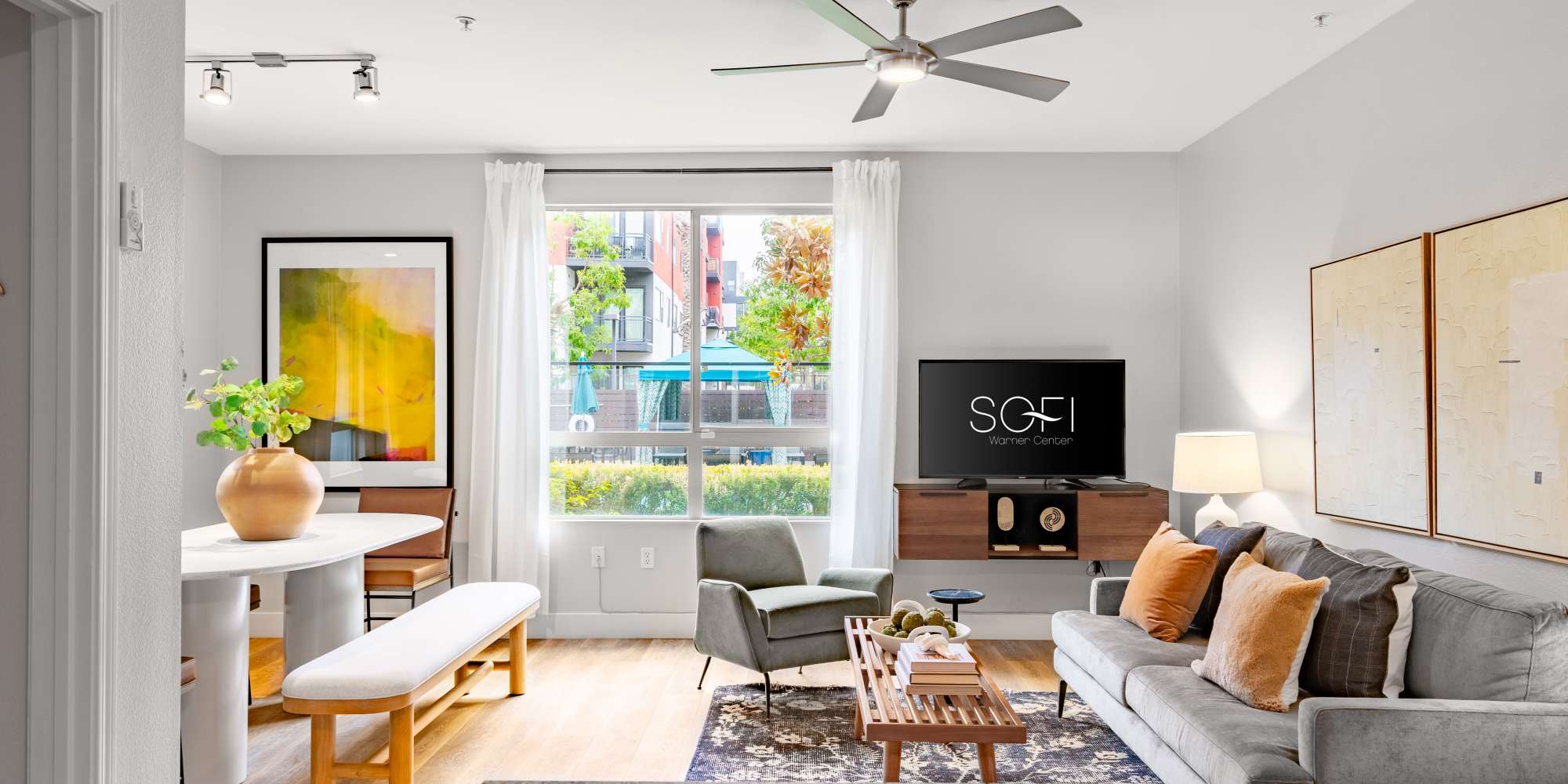 Apartment interior at Sofi Warner Center in Woodland Hills, California