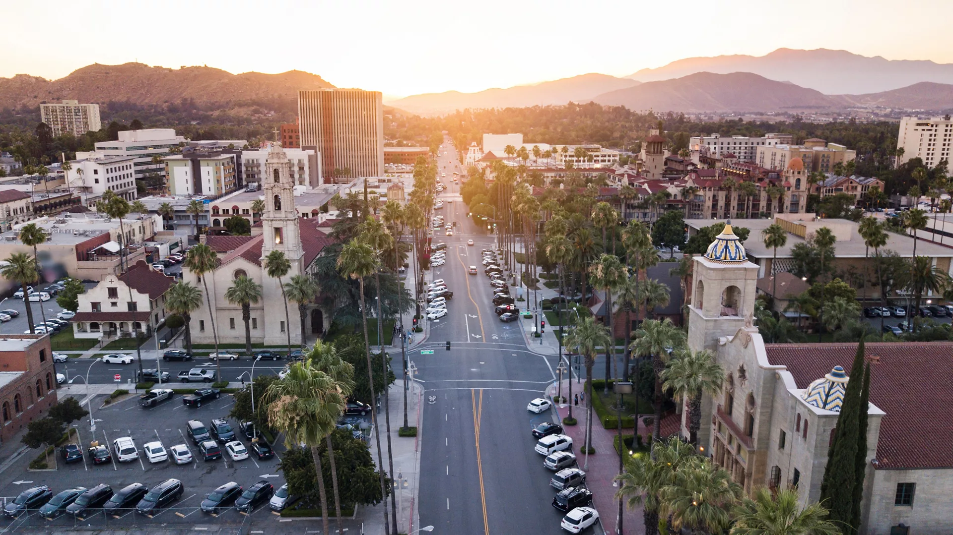 Aerial view of downtown