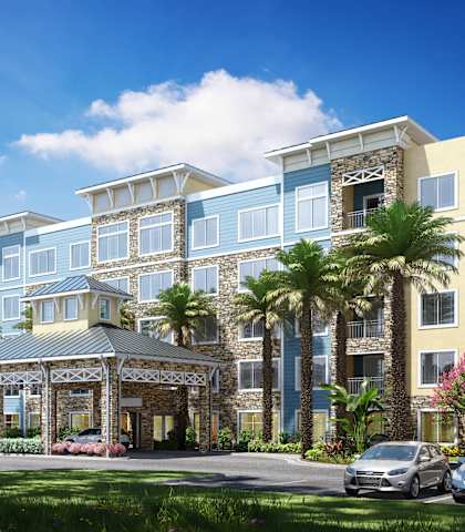 Apartment Complex with a Gazebo at Anchor at Gulf Harbors 62+ Apartments, Florida