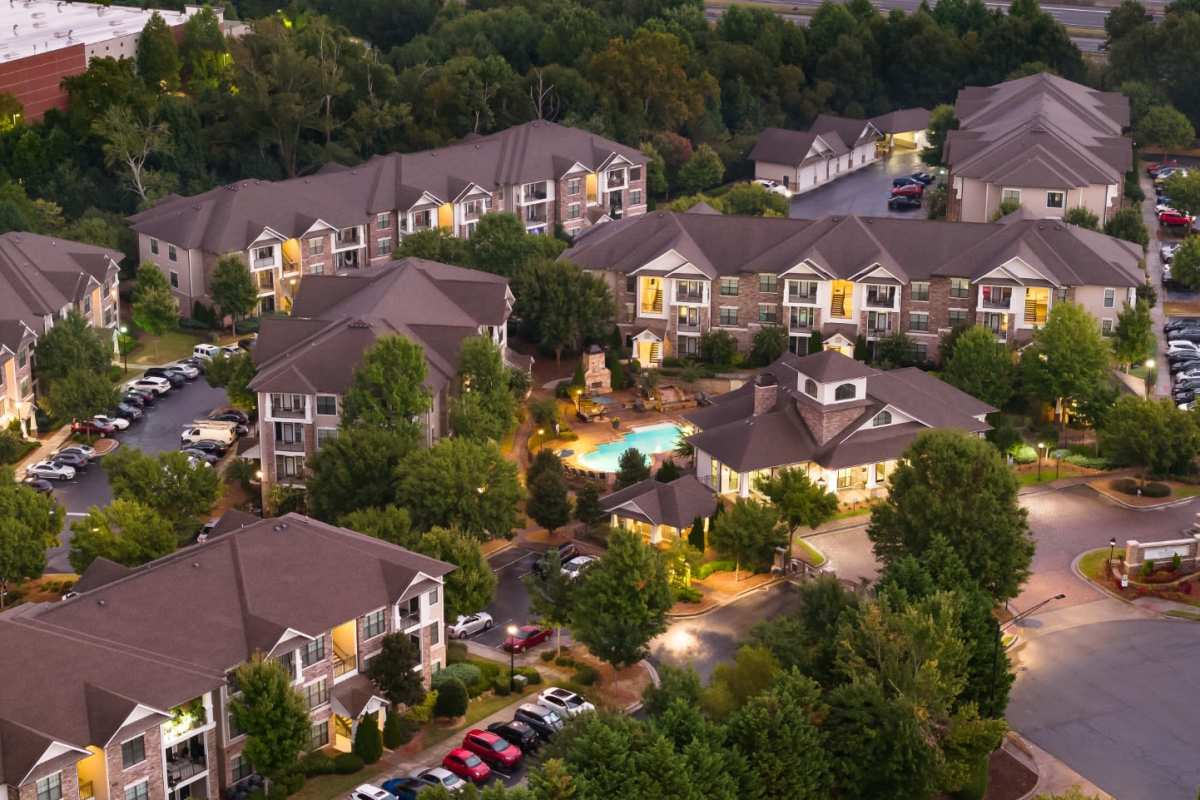 Rendering of residents swimming pool at Echo Ridge at Suwanee in Suwanee, Georgia