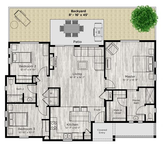 3 bed 2 bath The Haven Floor Plan at Avilla Eastlake, Thornton, CO