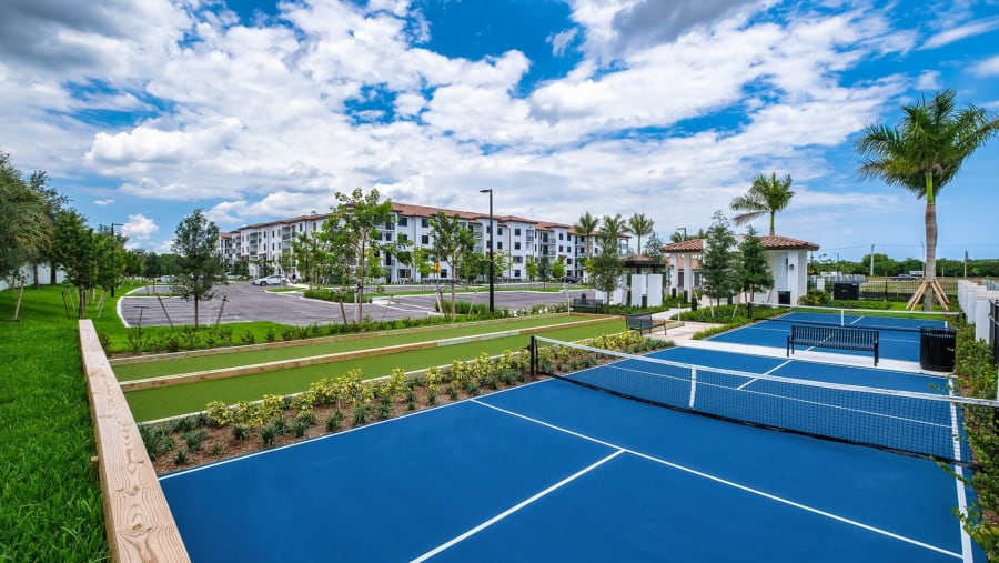 Tennis courts at The Residences at Monterra Commons in Cooper City, Florida