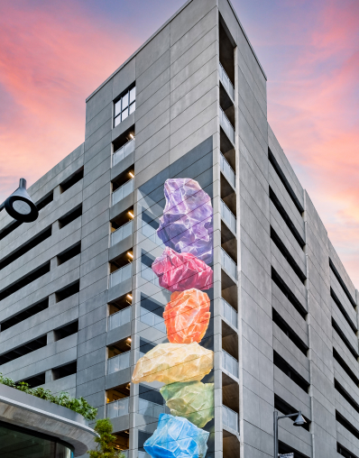 Exterior view of a high-rise building located in the Water Street Tampa