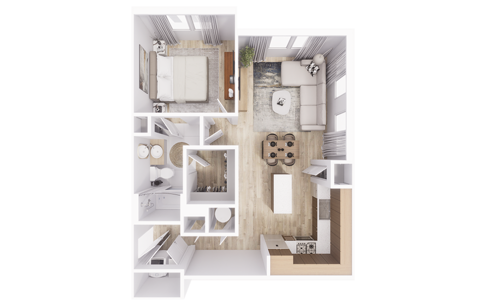 #11109 - 1 bedroom floorplan layout with 1 bathroom and 836 square feet
