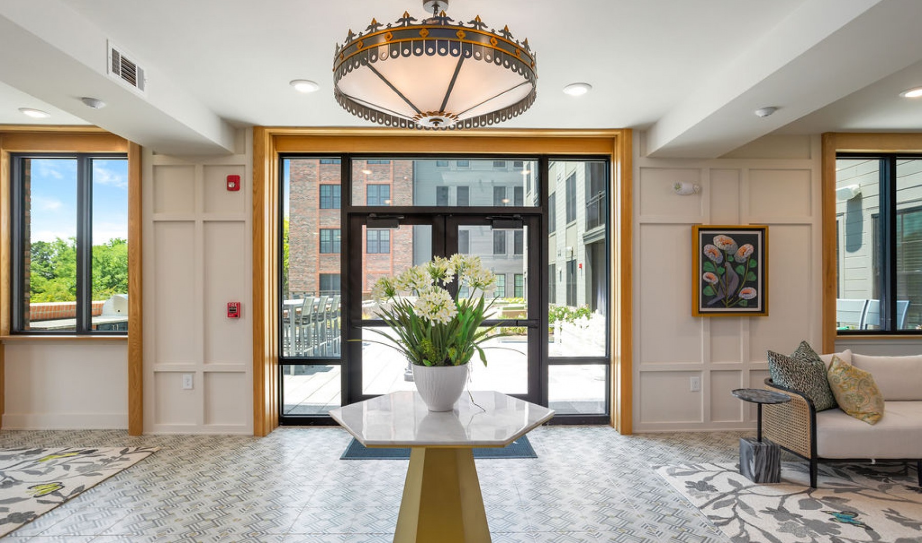 Modern resident lounge at The Porter apartments on Meeting Street in Charleston SC.