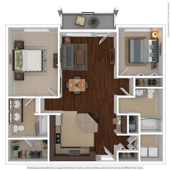 Biloxi_MS_Apartment_Oceanaire_2 bedroom 2 bath 3D Furnished