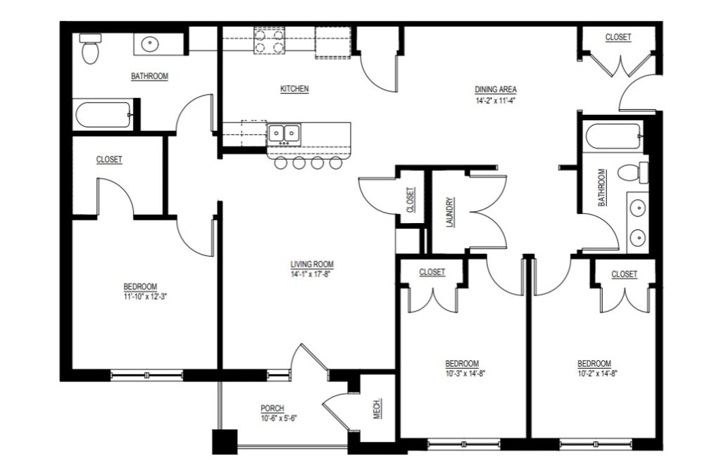 Patriot Pointe 3 Bed 2 Bath 1548 sq ft