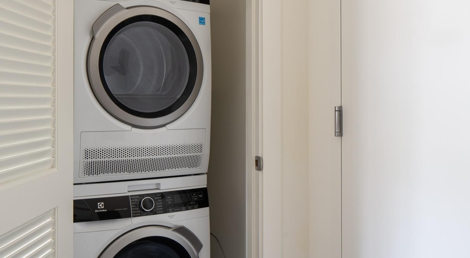a washing machine in a room